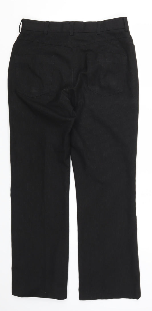 Preworn Mens Black Striped Trousers Size 32 L29 in