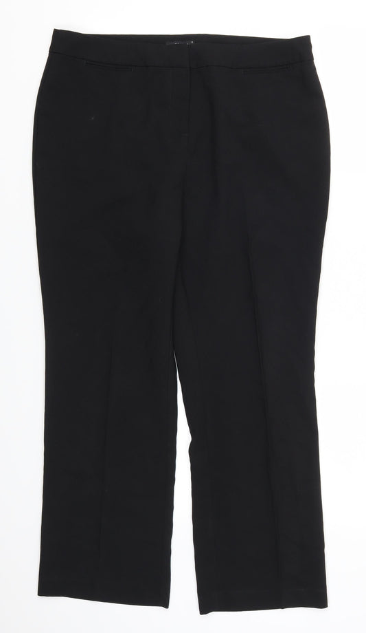 Papaya Womens Black Trousers Size 14 L26.5 in