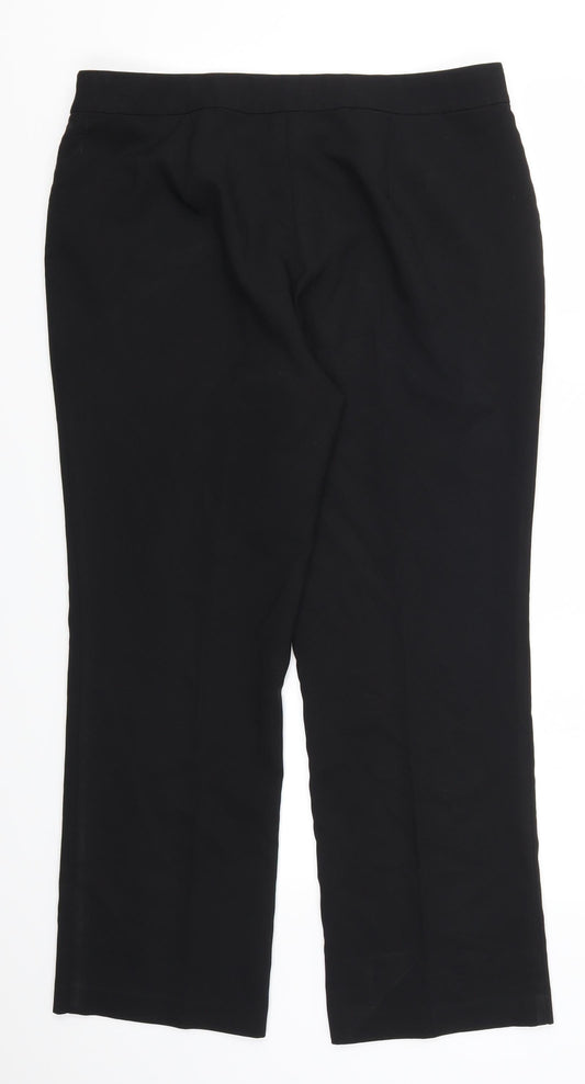 Papaya Womens Black Trousers Size 14 L26.5 in