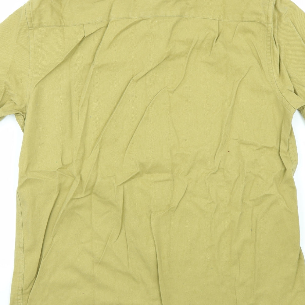 Samuel Windsor Mens Yellow Button-Up Size L