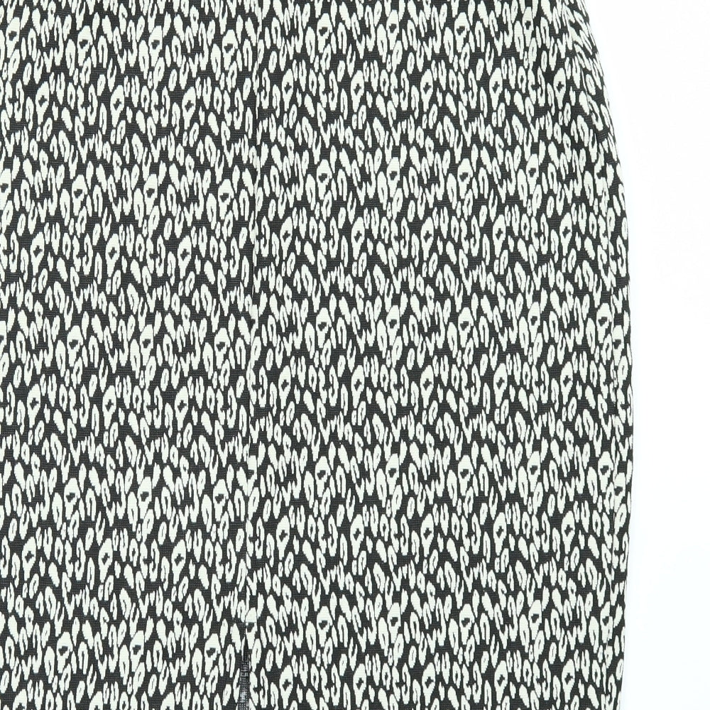 Marks and Spencer Womens Black Geometric A-Line Skirt Size 6