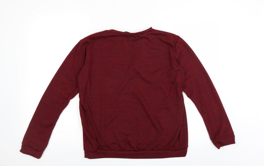 B you Womens Red Pullover Jumper Size 12 - Floral embroidery