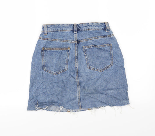 Denim & Co. Womens Blue Denim A-Line Skirt Size 8