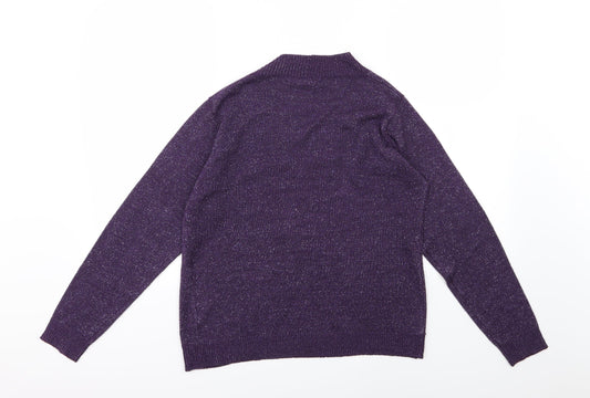 EWM Womens Purple Knit Cardigan Jumper Size M
