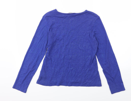Preworn Womens Blue Knit Pullover Jumper Size 14 - Speckled