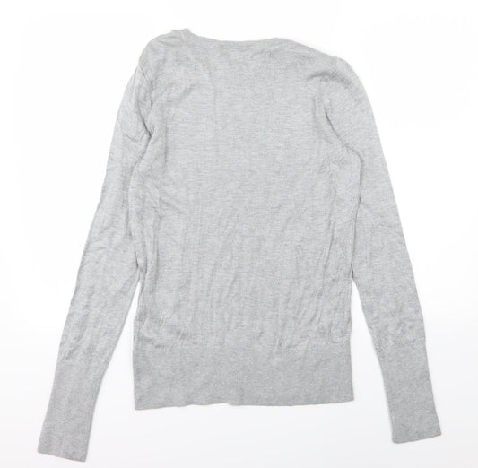 H&M Womens Grey Knit Pullover Jumper Size L