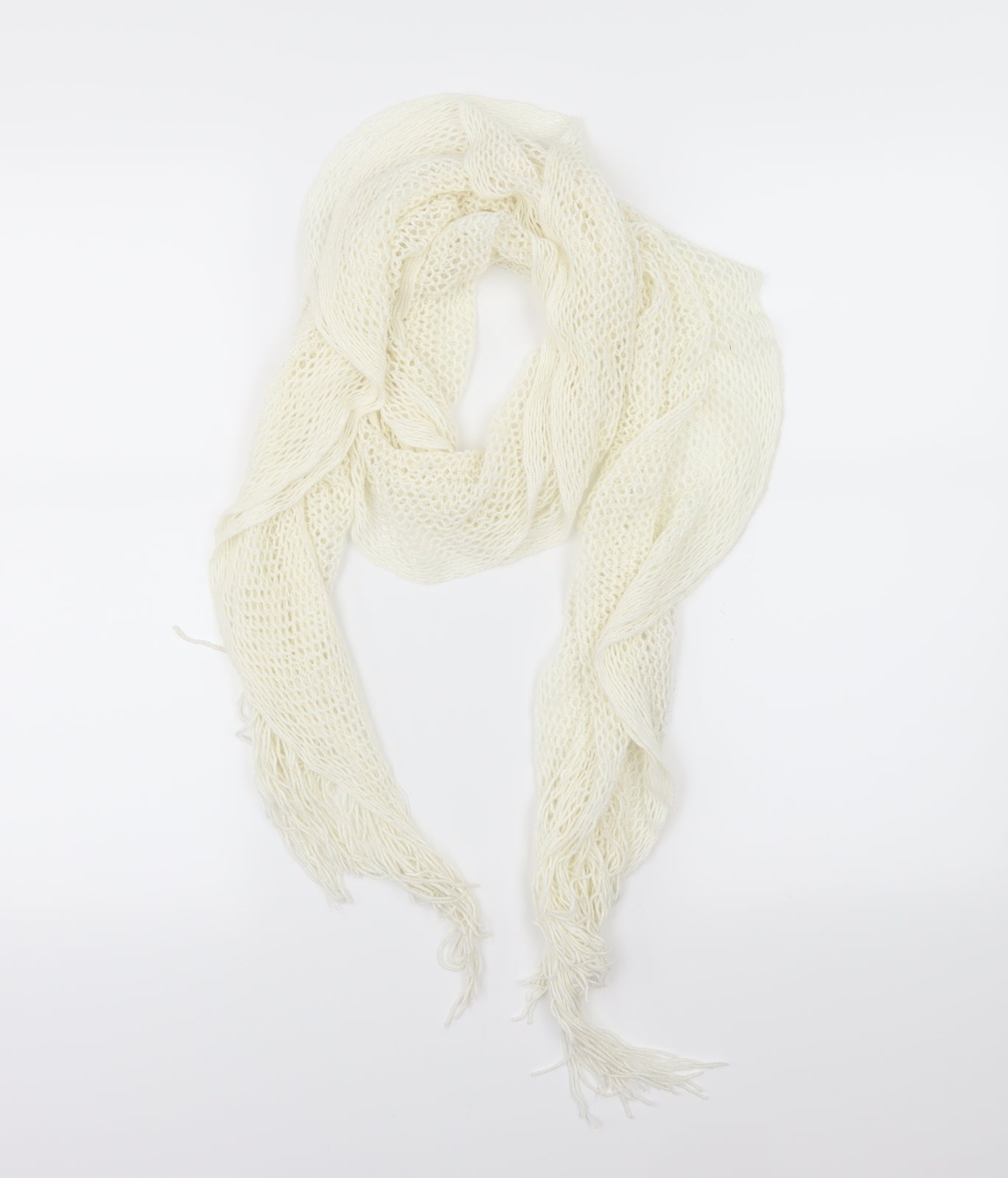 Preworn Womens Ivory Knit Scarf