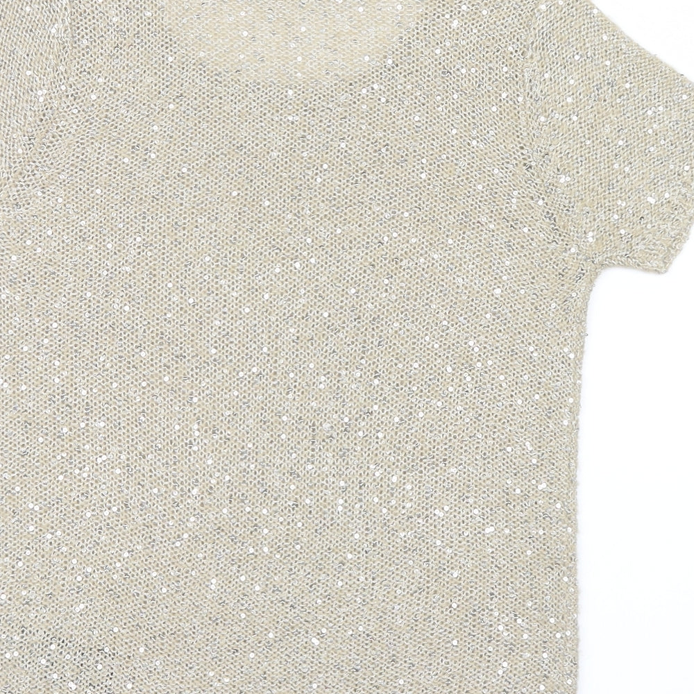 Marks and Spencer Womens Gold Basic T-Shirt Size 8