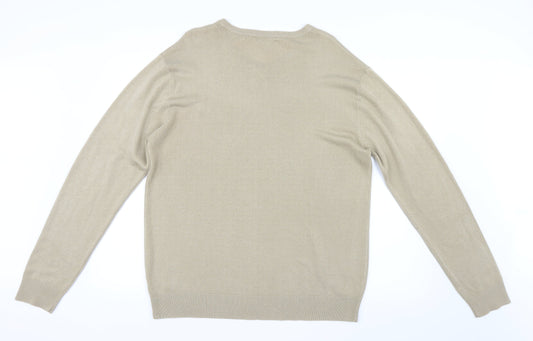 Cedarwood State Mens Beige Knit Pullover Jumper Size XL