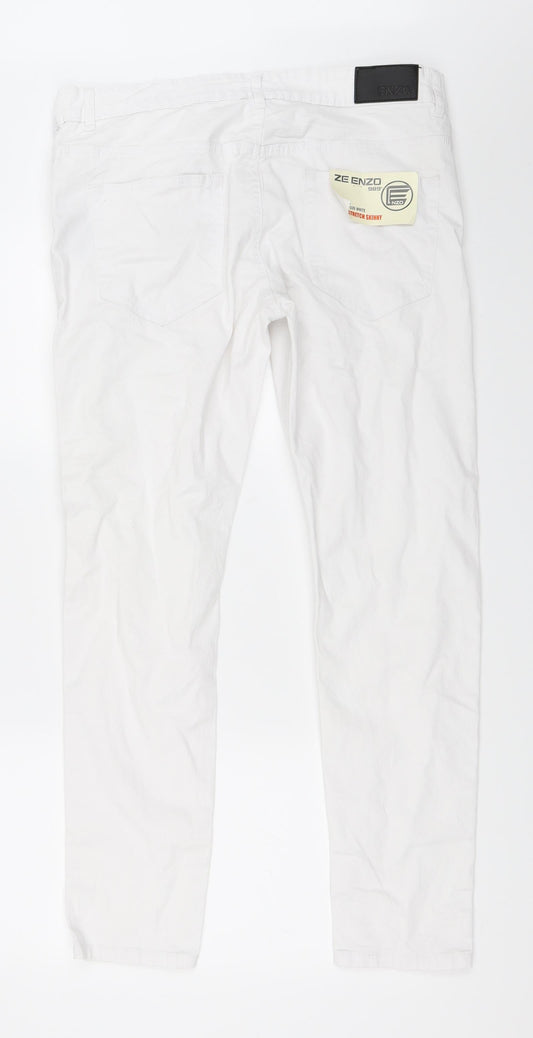 Zeenzo Womens White Skinny Jeans Size 36 L29 in - Super Skinny