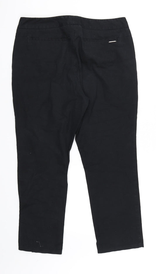 Marks and Spencer Womens Black Chino Trousers Size M L26 in