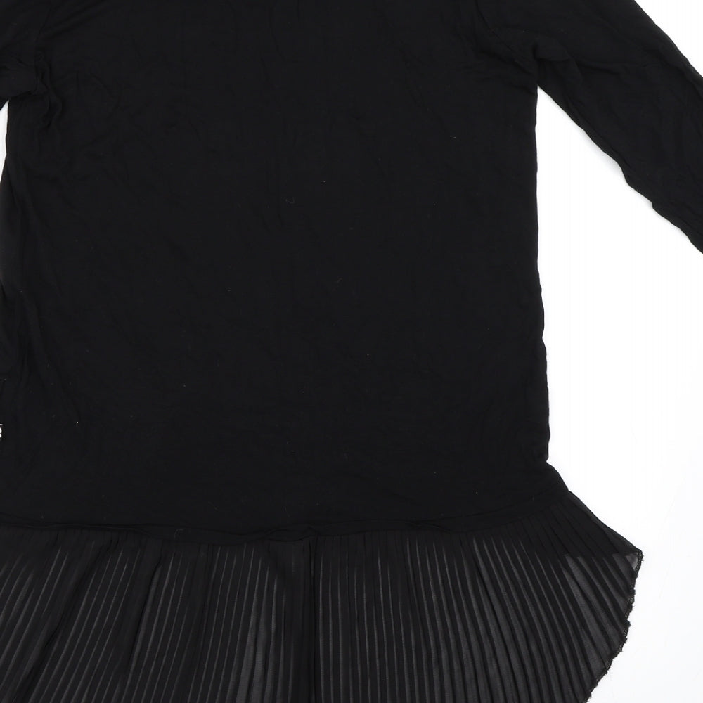 Miss Baron Womens Black Basic Blouse Size L