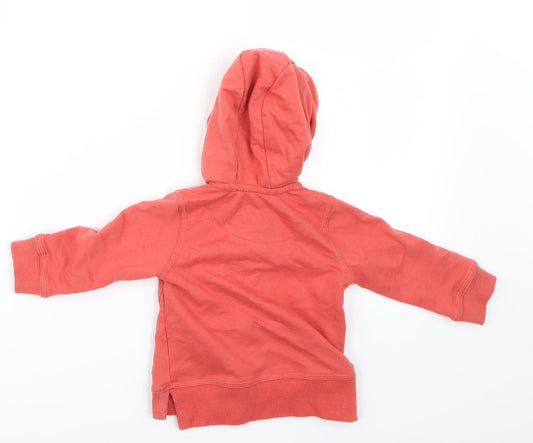 Preworn Boys Red Full Zip Jumper Size 9-12 Months
