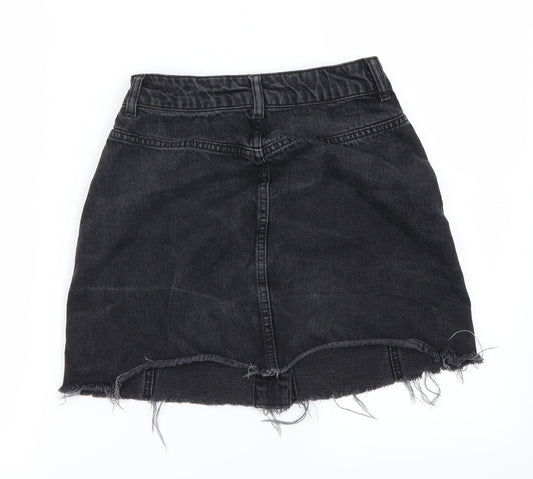 Topshop Womens Black A-Line Skirt Size 8