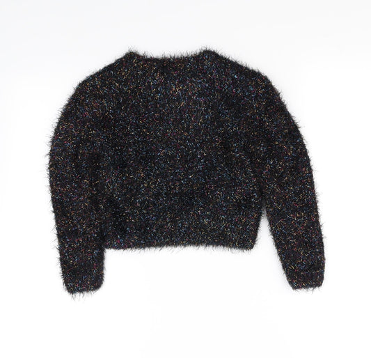 Miss E-vie Girls Black Pullover Jumper Size 7-8 Years