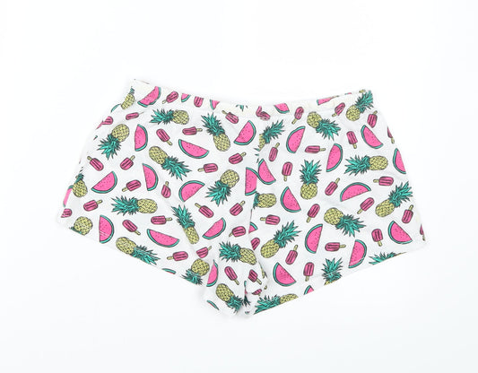 Afrodita Womens White Sweat Shorts Size S