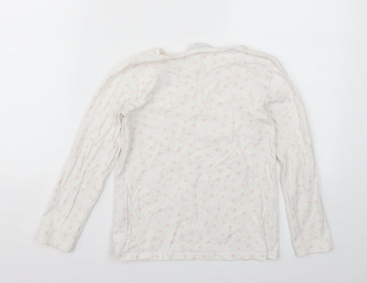 The little white company Girls White Basic T-Shirt Size 7-8 Years