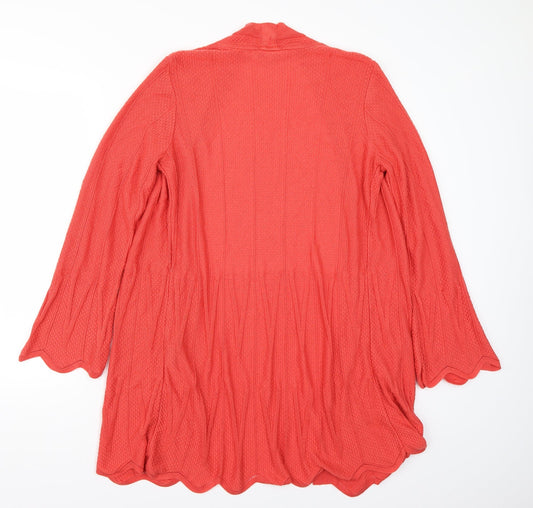 Per uina Womens Orange Cardigan Jumper Size 12