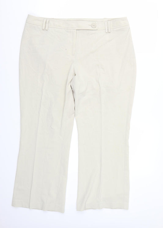 Marks and Spencer Womens Beige Trousers Size 18 L26 in