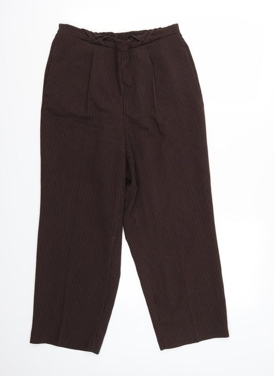 bm Collection Womens Brown Cropped Trousers Size 12 L27 in