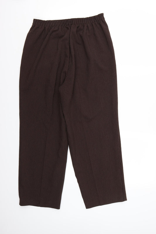 bm Collection Womens Brown Cropped Trousers Size 12 L27 in