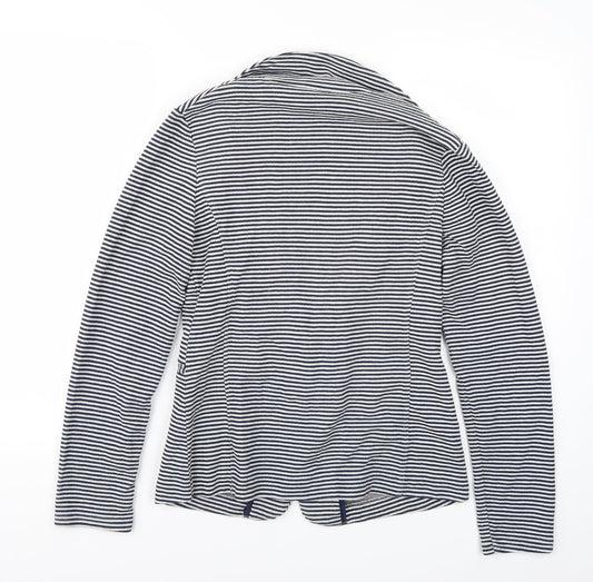 Newlook Womens White Striped Jacket Blazer Size 10