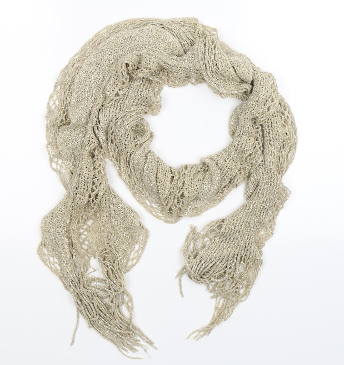 Preworn Womens Beige Knit Scarf