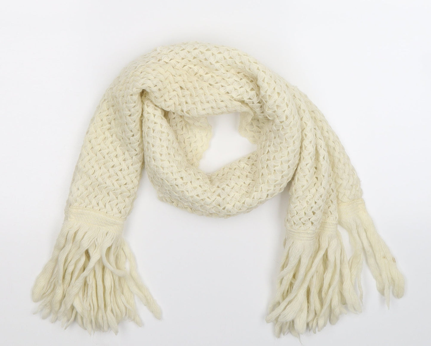 Preworn Womens White Knit Scarf