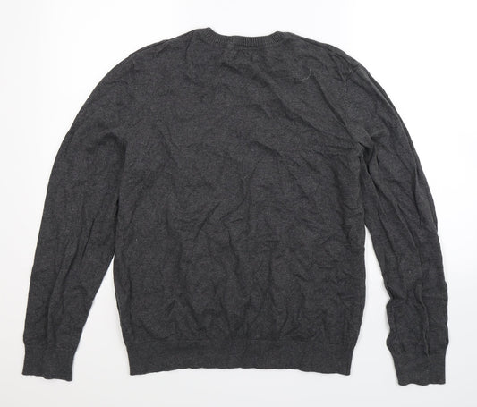 Sears Mens Grey Knit Pullover Jumper Size L