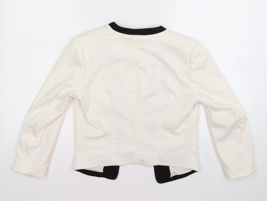 H&M Womens Ivory Jacket Blazer Size 10 - open