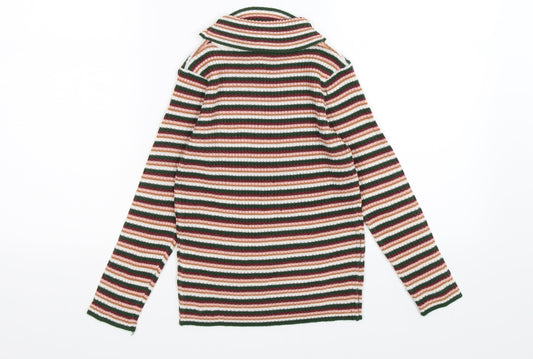 TU Girls Pink Striped Knit Pullover Jumper Size 7 Years
