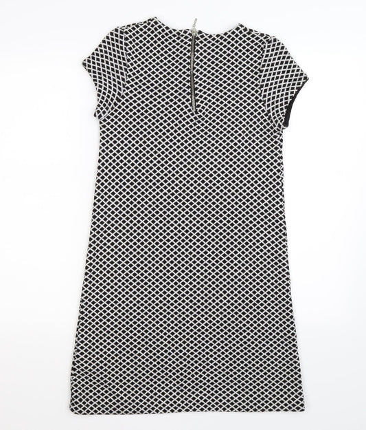 Zara Womens Black Argyle/Diamond Knit A-Line Size S