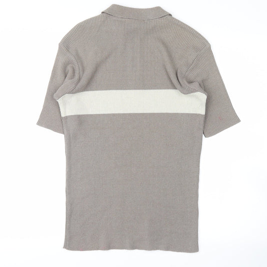 NEXT Womens Grey Striped Pullover Jumper Size M