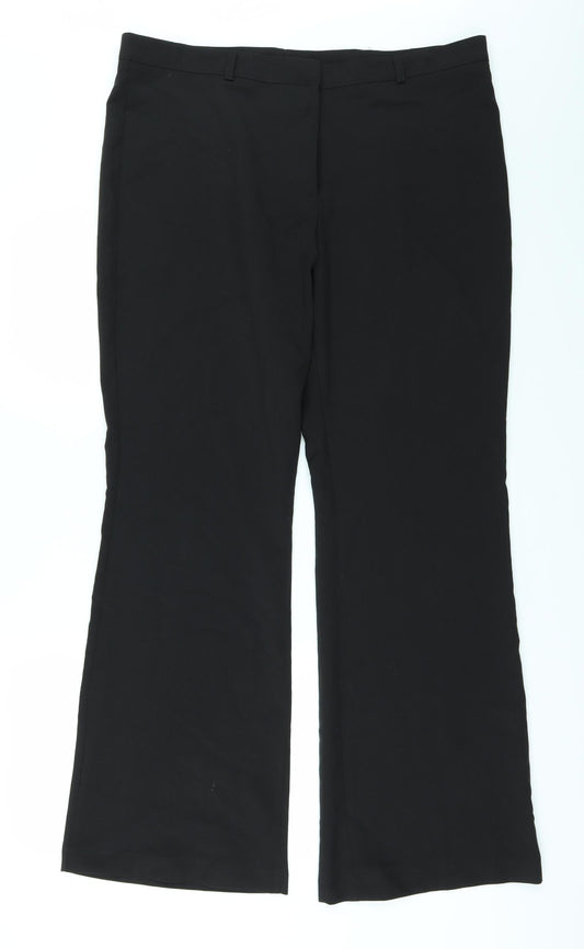 Kate Lilly Womens Black Trousers Size 16 L30 in