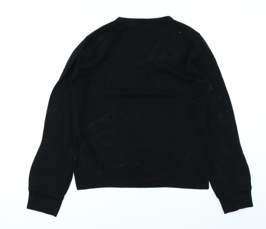 YS Collection Womens Black Pullover Jumper Size 16