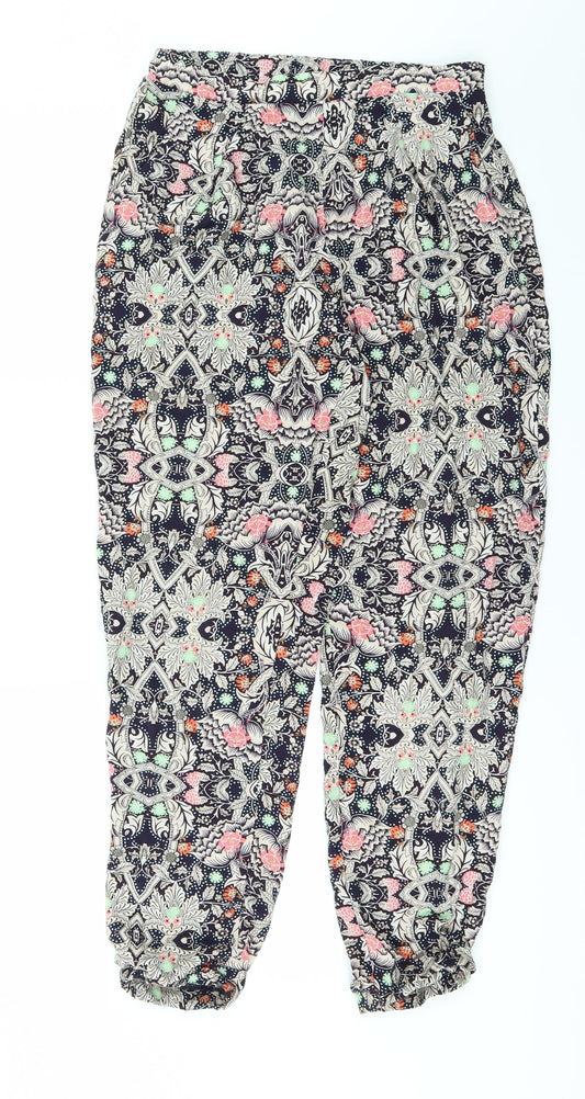 Glamourous Womens Blue Floral Sweatpants Trousers Size XS L24 in
