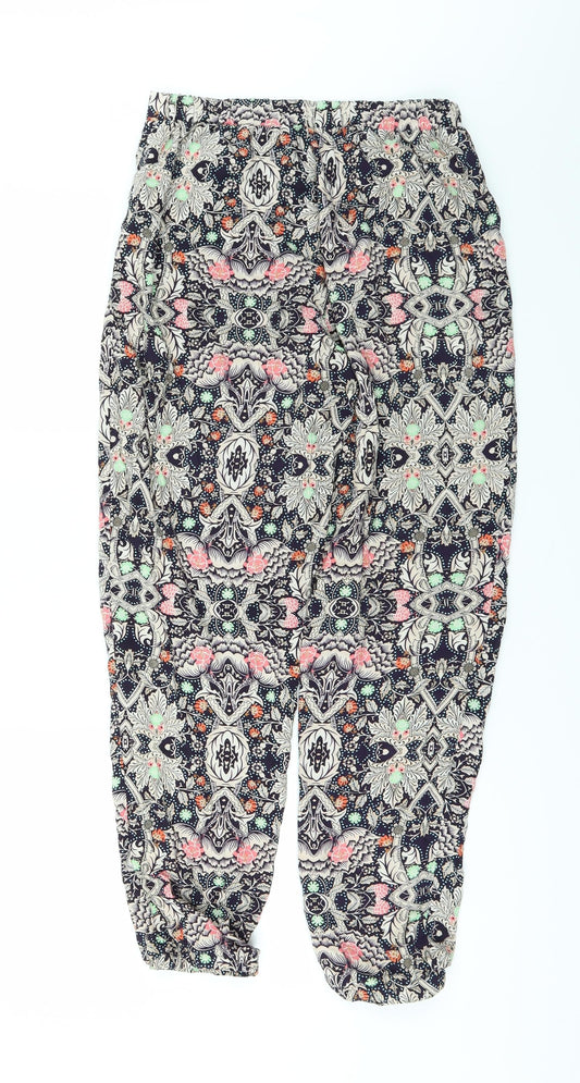 Glamourous Womens Blue Floral Sweatpants Trousers Size XS L24 in