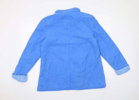 Anne De Lancay Womens Blue Jacket Coat Size M