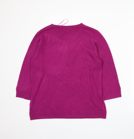 Text. Womens Purple Pullover Jumper Size M