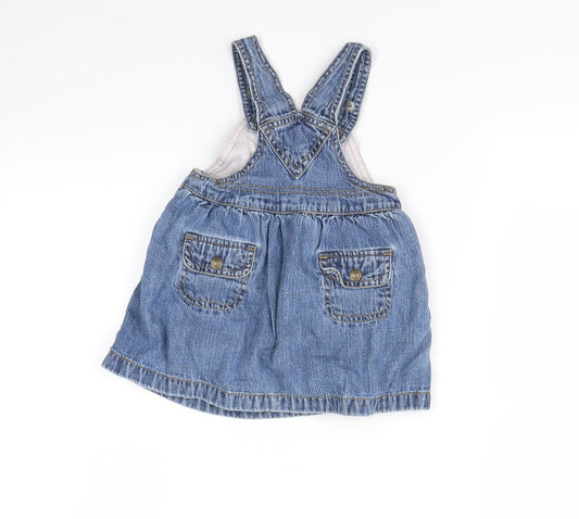 Gap Blue Pinafore/Dungaree Dress Size 6-9 Months