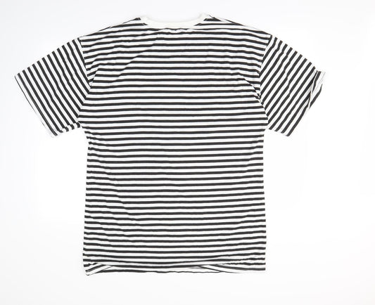 Missguided Womens Black Striped Basic T-Shirt Size 10