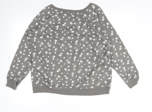 Original Essentials Womens Grey Animal Print Pullover Jumper Size L