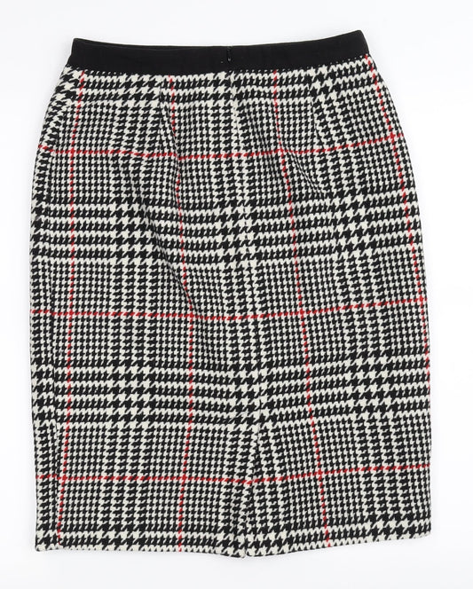 Clements Ribeiro Womens Black Houndstooth A-Line Skirt Size S
