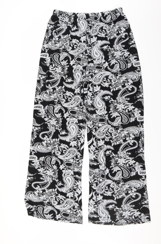 Preworn Womens Black Paisley Trousers Size 29 L30 in