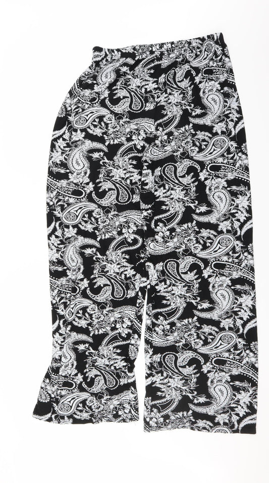 Preworn Womens Black Paisley Trousers Size 29 L30 in