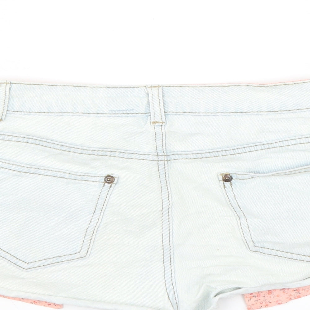 Yesyes Womens Blue Hot Pants Shorts Size 8 - DISTRESSED