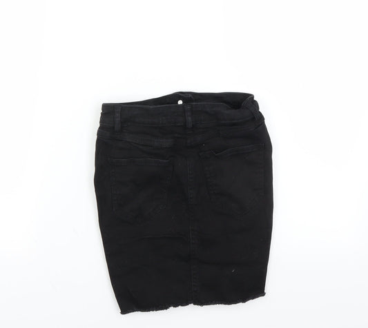 New Look Womens Black Mini Skirt Size 8 - DISTRESSED