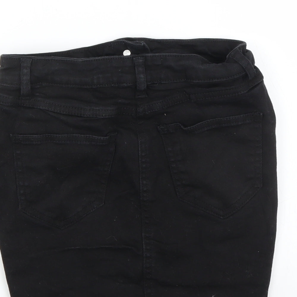 New Look Womens Black Mini Skirt Size 8 - DISTRESSED