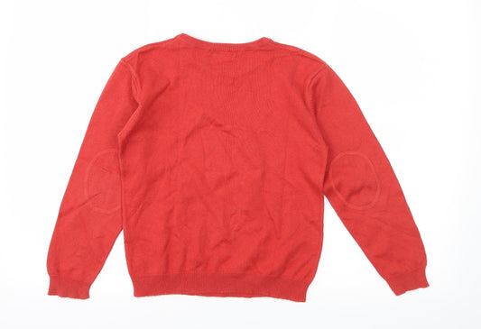DPAM Boys Orange Knit Pullover Jumper Size 8 Years