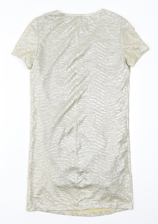 Angie Womens Gold T-Shirt Dress Size XS